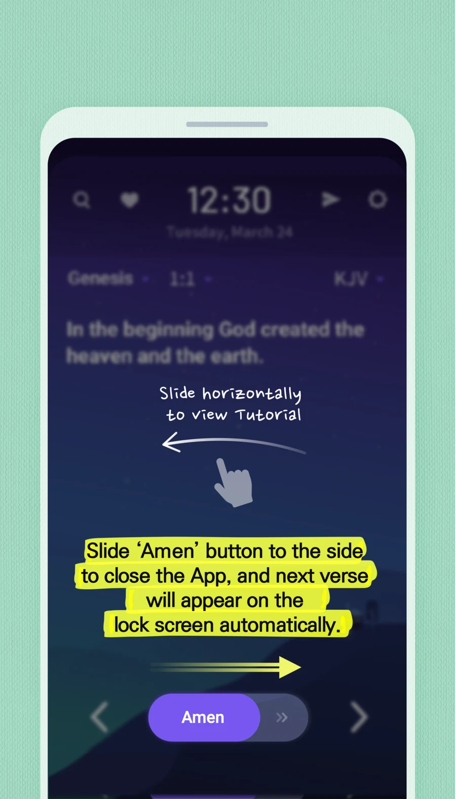 BitBible ENG -Lockscreen+Alarm screenshot